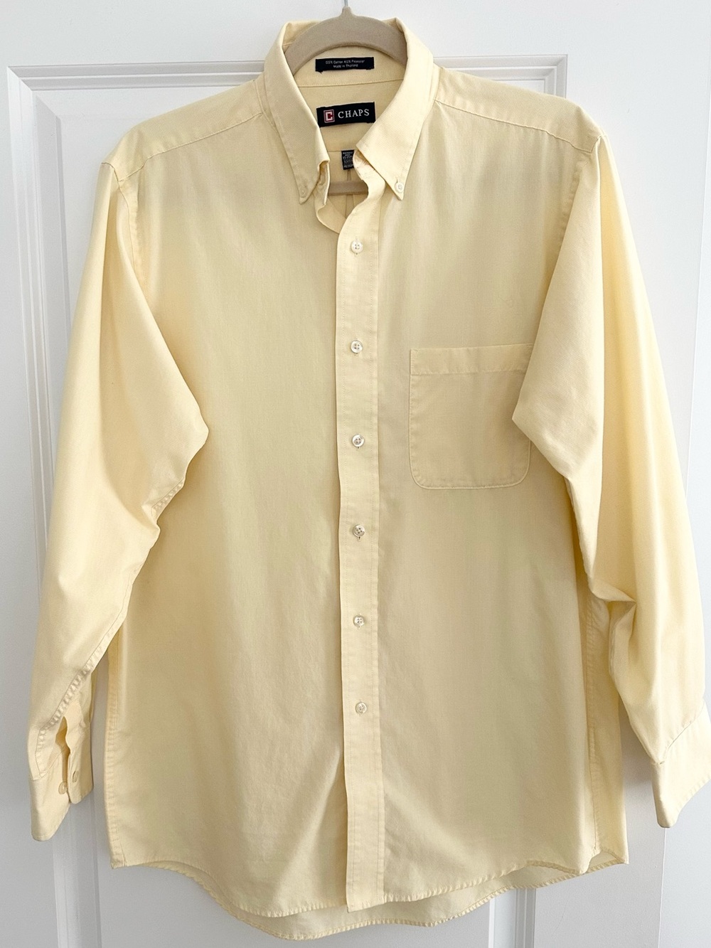 Ralph Lauren Chaps Wrinkle Free Yellow Long Sleeve Button Down Oxford Shirt